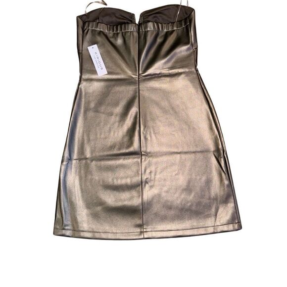 [NWT] Kirioius Los Angeles Faux Leather Strapless Mini Dress - Size Large - Picture 4 of 9